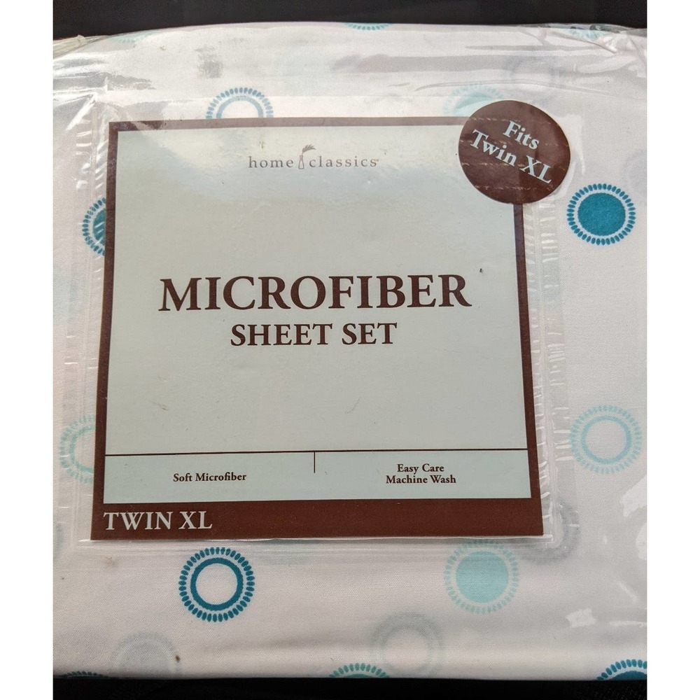 New Kohl's home classics microfiber sheet set aqua dots polkadot twin xl soft
